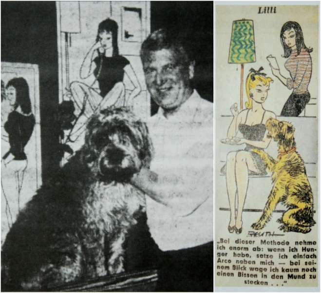 Файл:Reinhard Beuthien и его собака Арко, персонаж которой также появился в комиксе.jpg